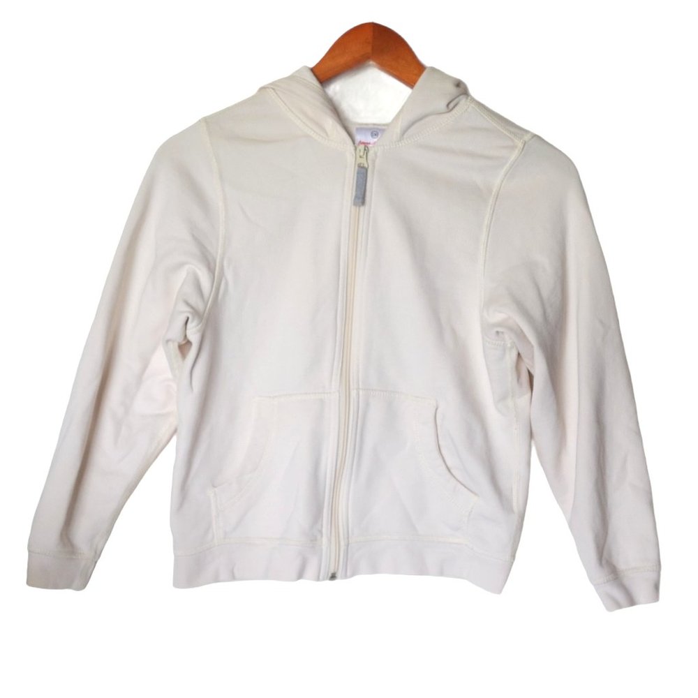 Hanna Andersson Bright Basics Hoodie Ivory 8 Years